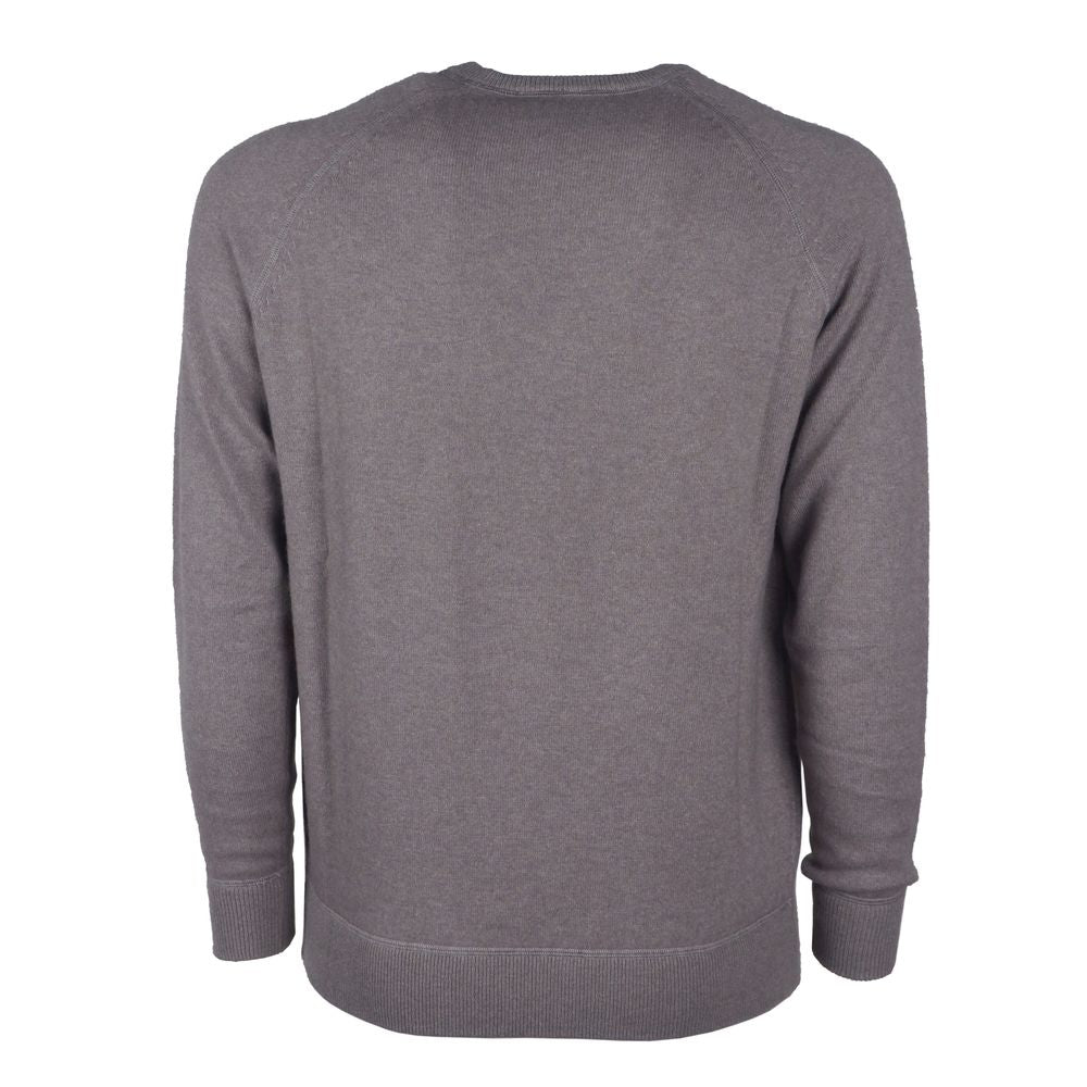 Emilio Romanelli Elegant Gray Cashmere Crew Neck Sweater IT56 | 3XL