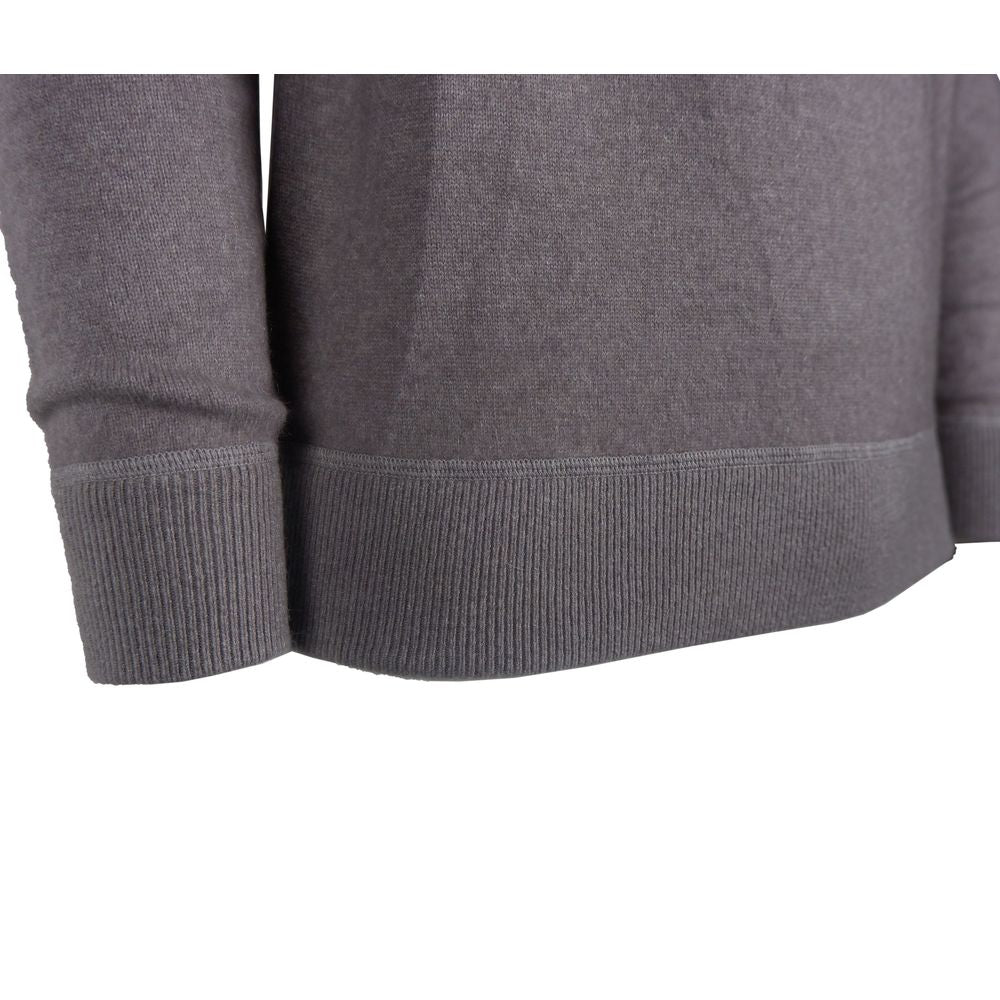 Emilio Romanelli Elegant Gray Cashmere Crew Neck Sweater IT56 | 3XL