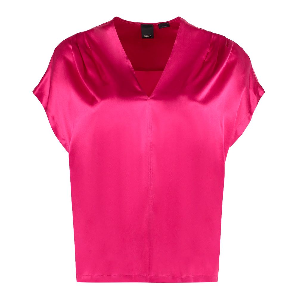 PINKO Elegant Fuchsia Silk Blend Blouse IT48 | XL