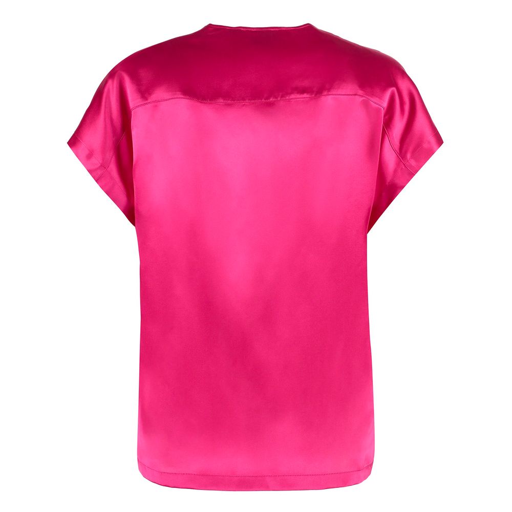 PINKO Elegant Fuchsia Silk Blend Blouse IT48 | XL