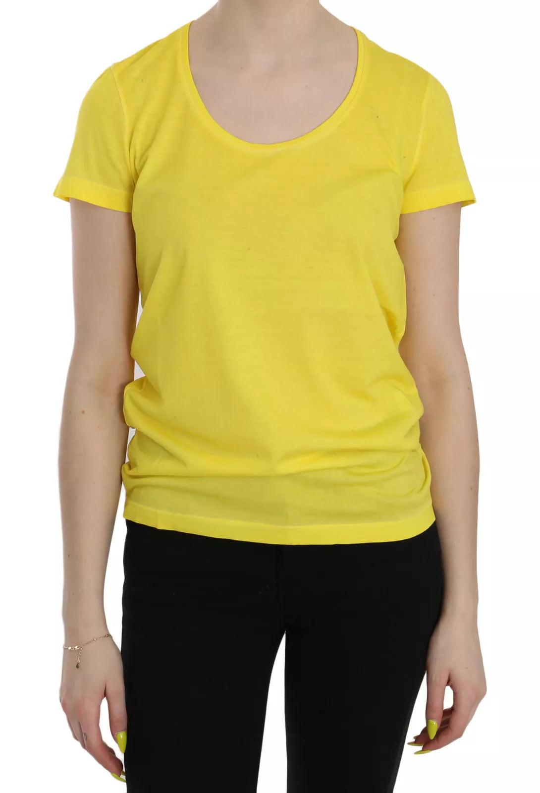 Dsquared² Yellow Round Neck Short Sleeve Shirt Top Blouse IT38 | XS