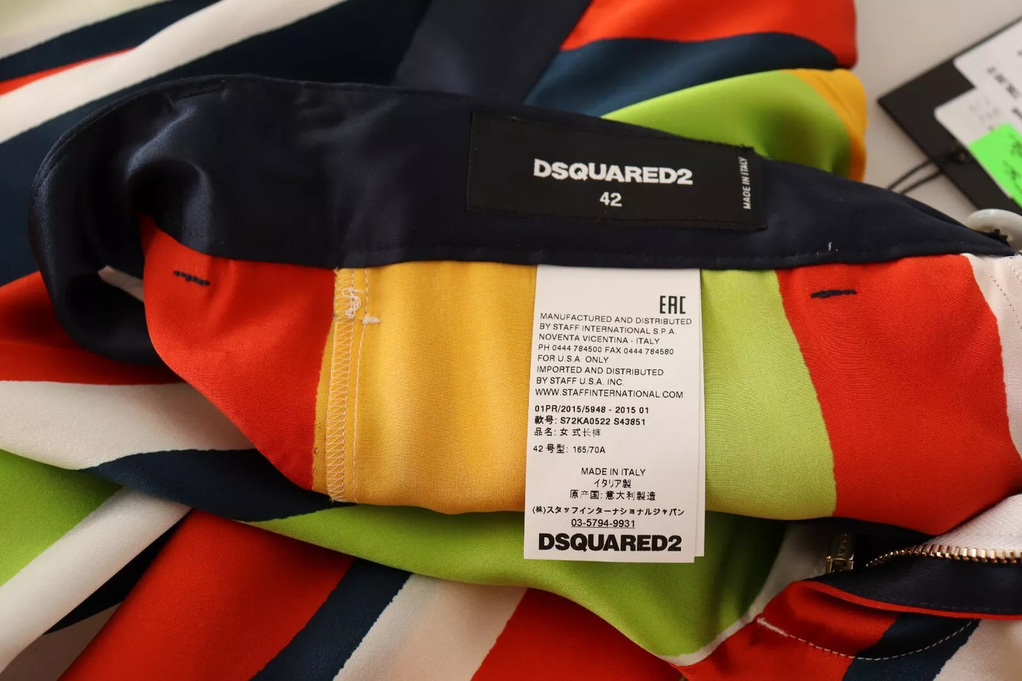 Dsquared² Multicolor Striped Mid Waist Straight Pants IT42 | M