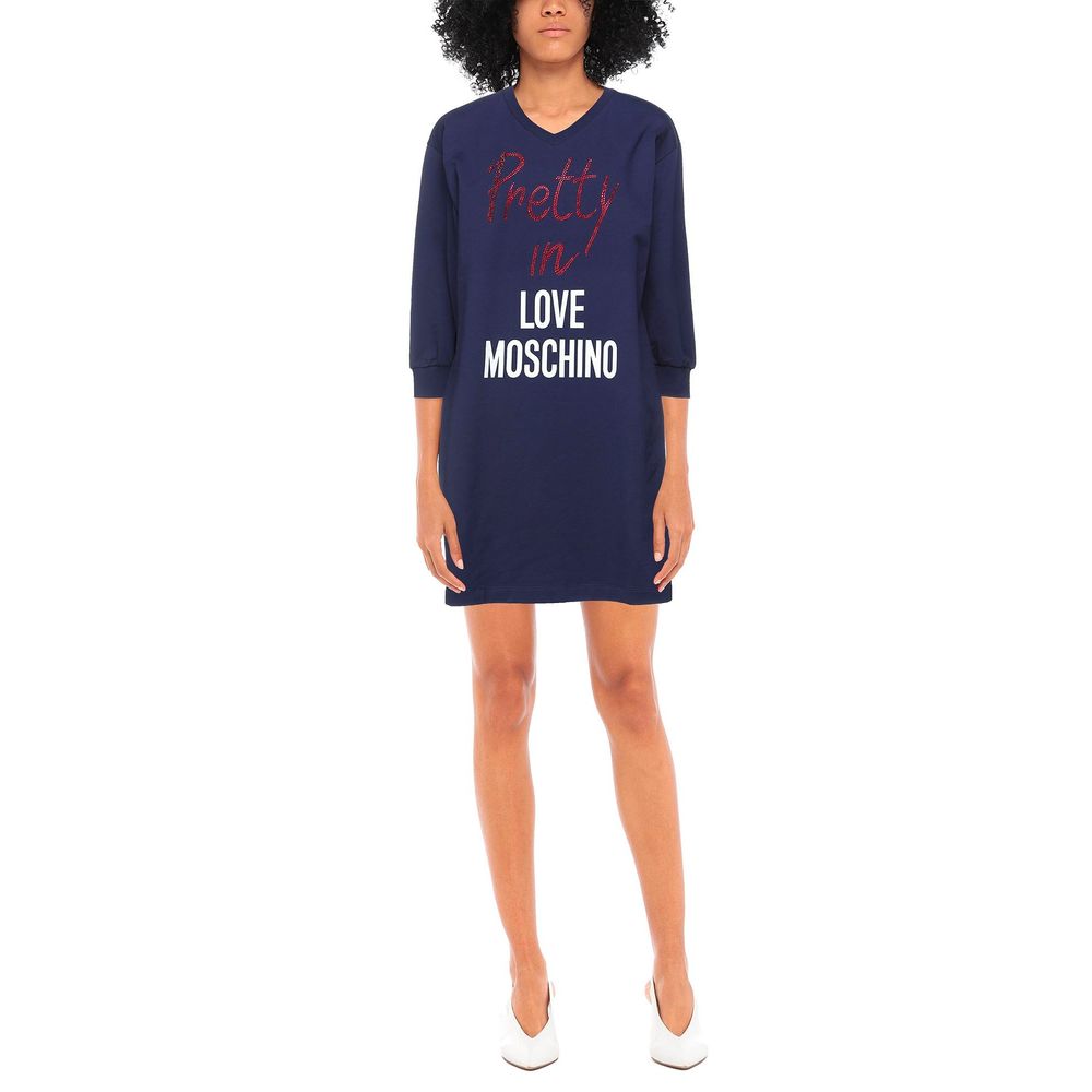 Love Moschino Blue Cotton Women Dress IT44 | L