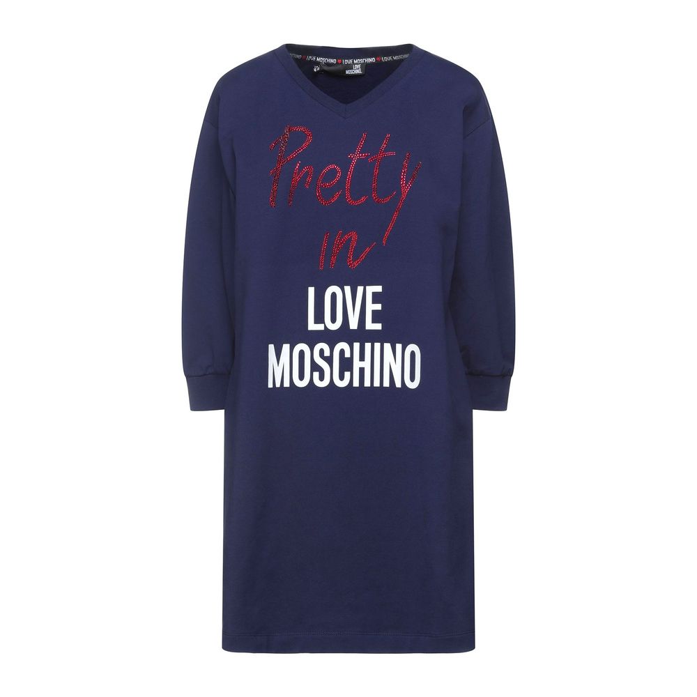 Love Moschino Blue Cotton Women Dress IT44 | L