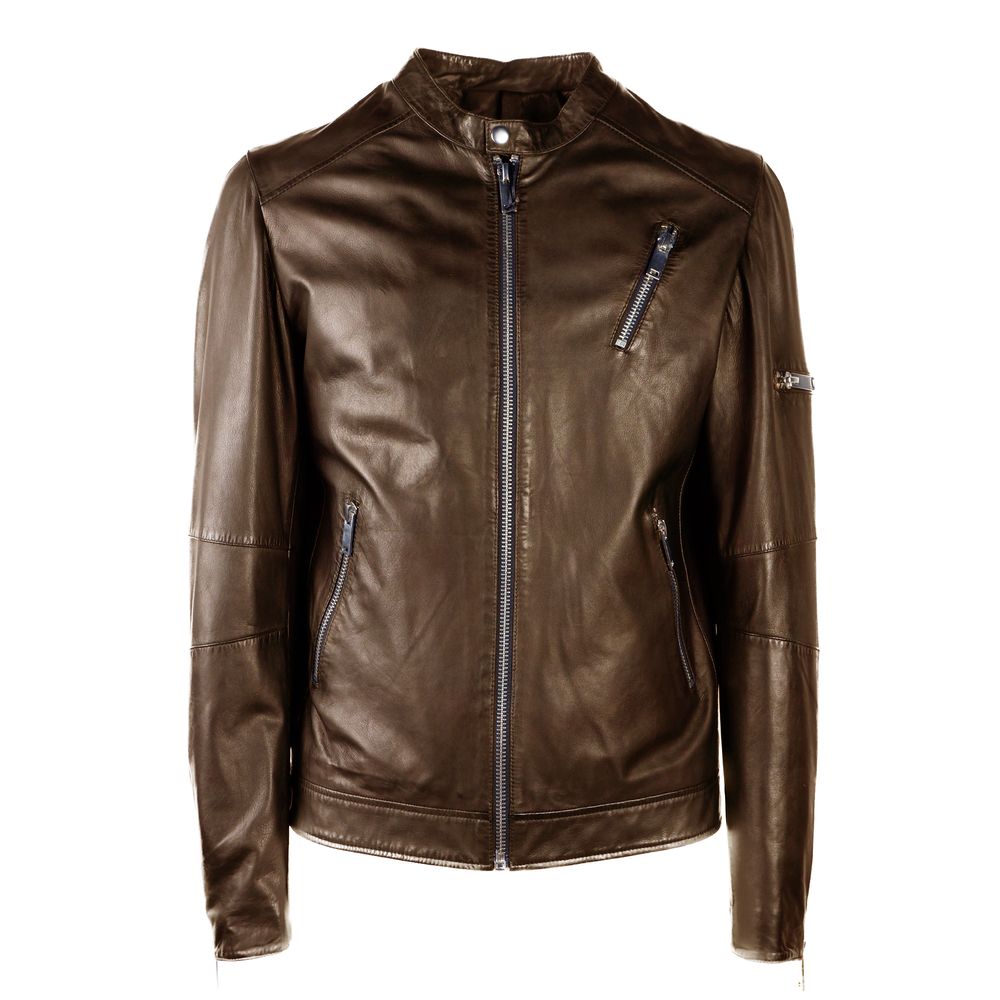 Emilio Romanelli Brown Leather Jacket IT50 | M-L