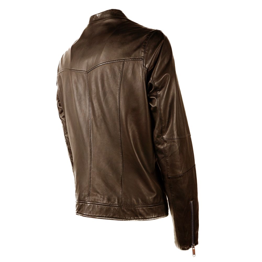 Emilio Romanelli Brown Leather Jacket IT50 | M-L