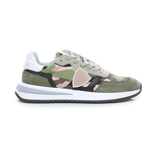 Philippe Model Chic Army Suede-Trimmed Fabric Sneakers EU36 | US6