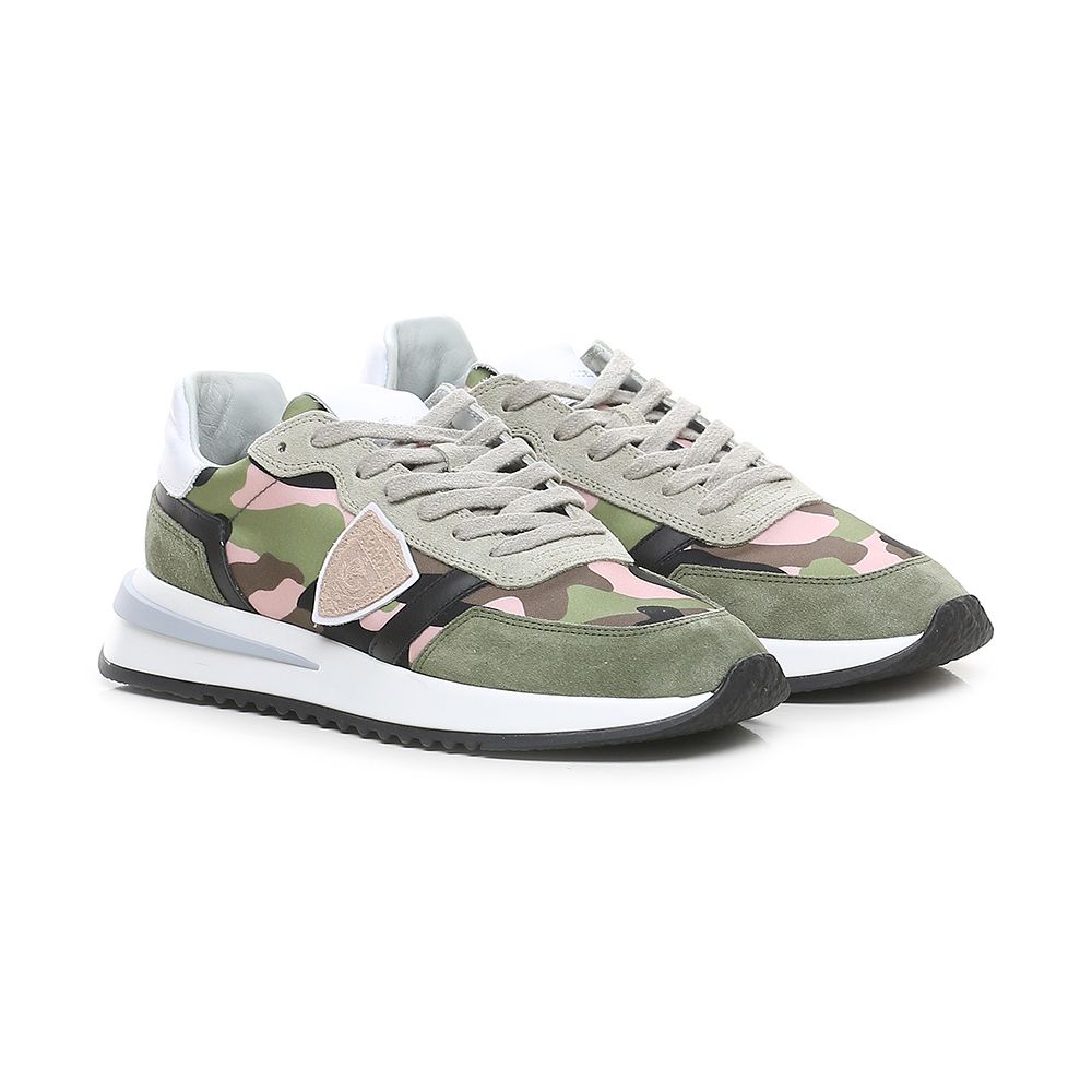 Philippe Model Chic Army Suede-Trimmed Fabric Sneakers EU36 | US6