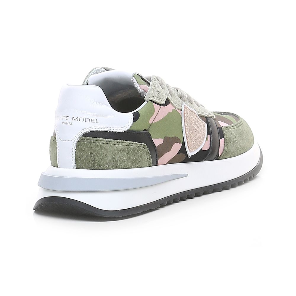 Philippe Model Chic Army Suede-Trimmed Fabric Sneakers EU36 | US6