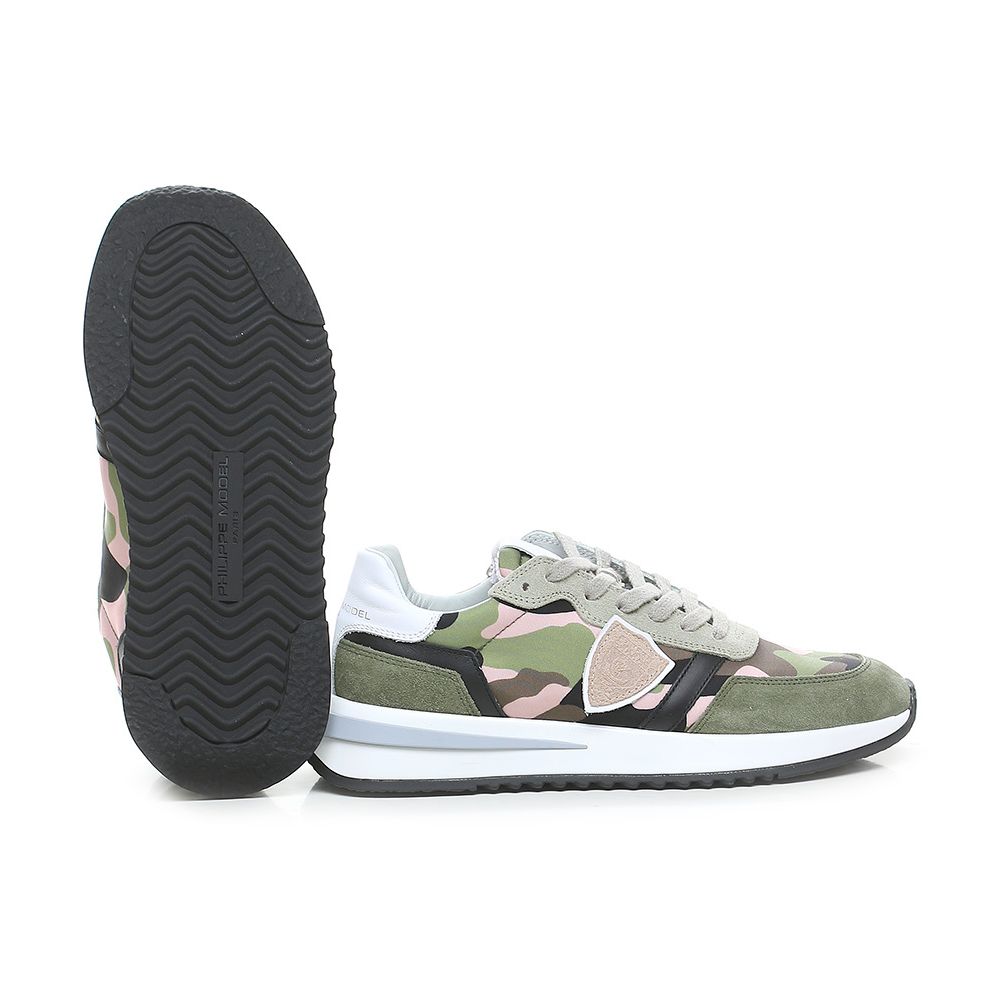 Philippe Model Chic Army Suede-Trimmed Fabric Sneakers EU36 | US6