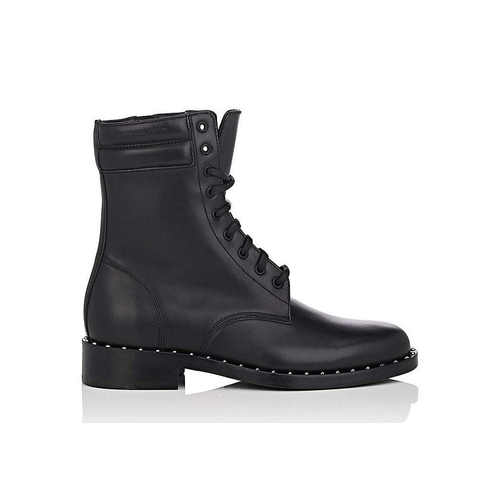 Off-White Studded Calfskin Lace-Up Ankle Boots EU38 | US8