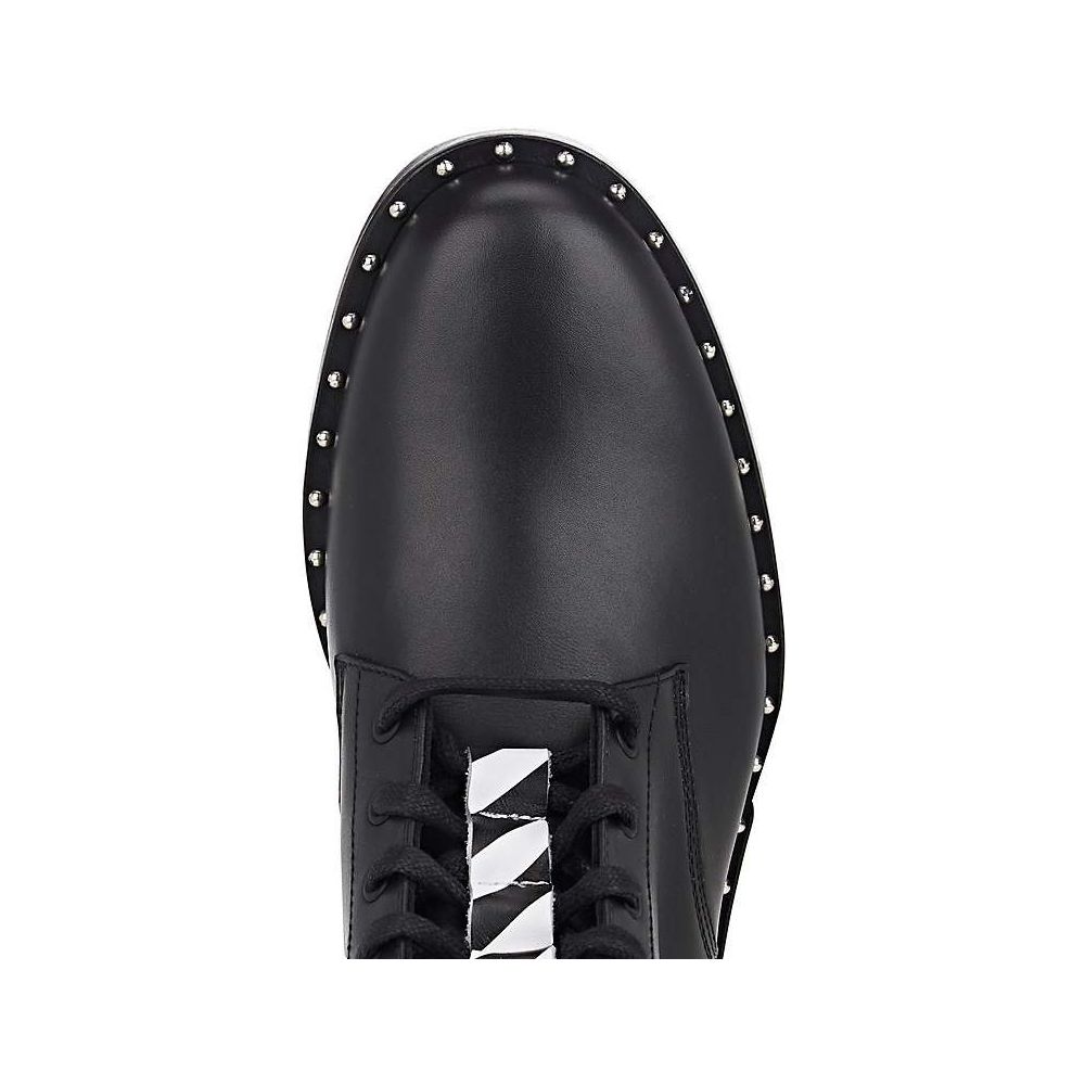 Off-White Studded Calfskin Lace-Up Ankle Boots EU38 | US8