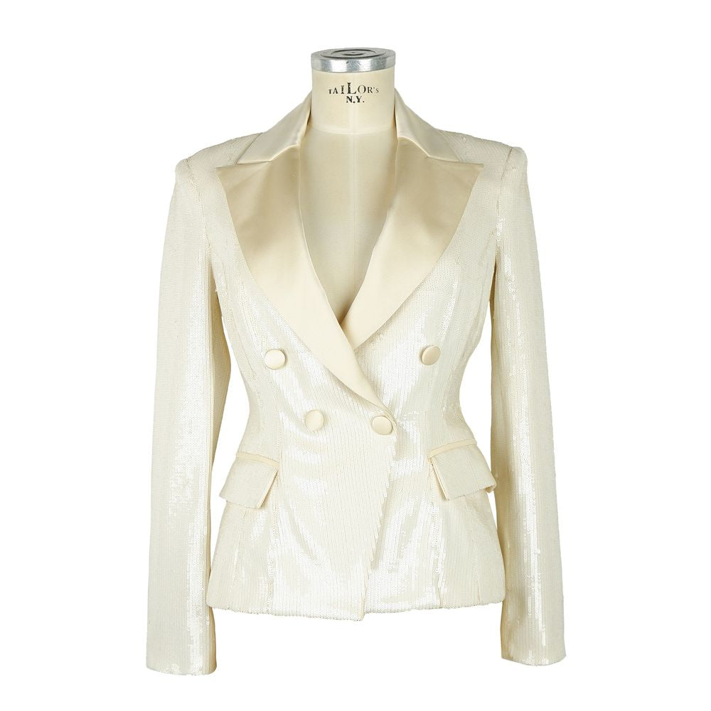 Elisabetta Franchi White Polyester Women Blazer IT40 | S