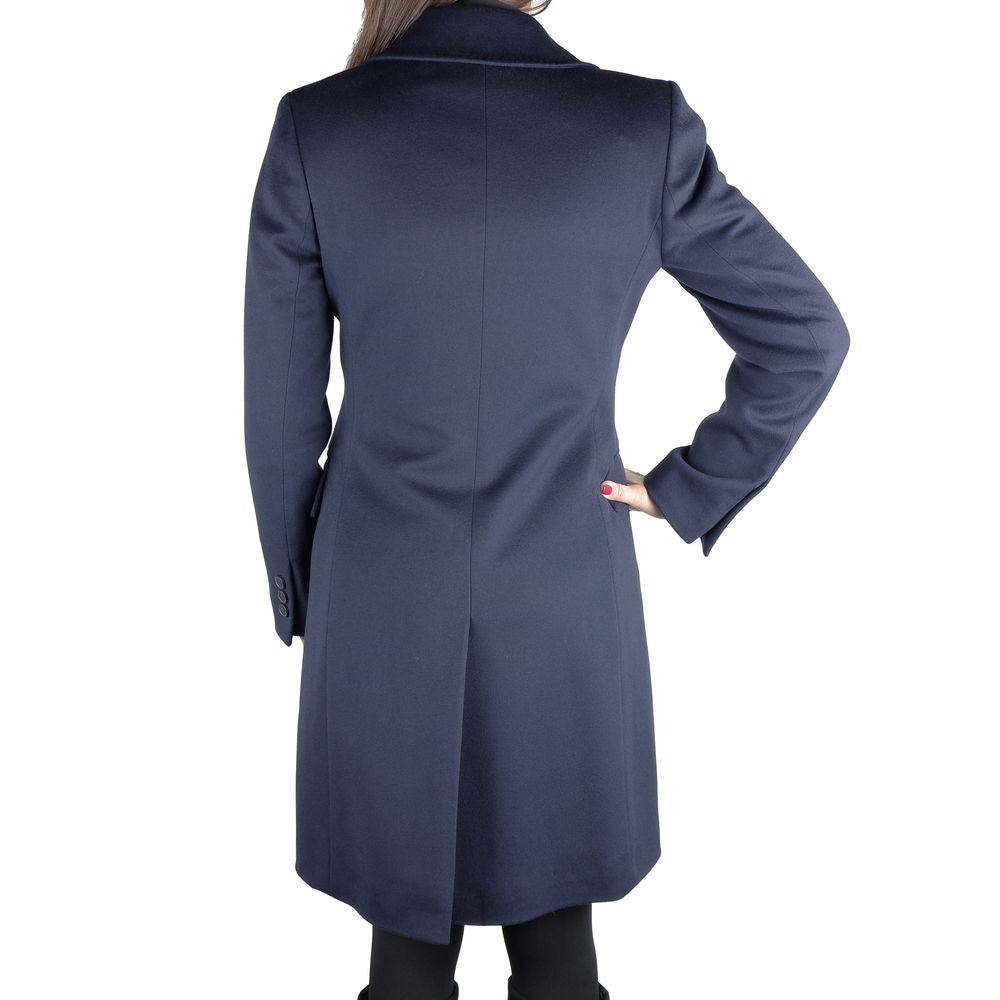 Made in Italy Blue Wool Women Coat IT52 | XXL