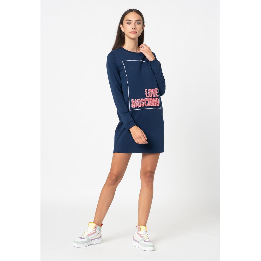 Love Moschino Blue Cotton Women Dress