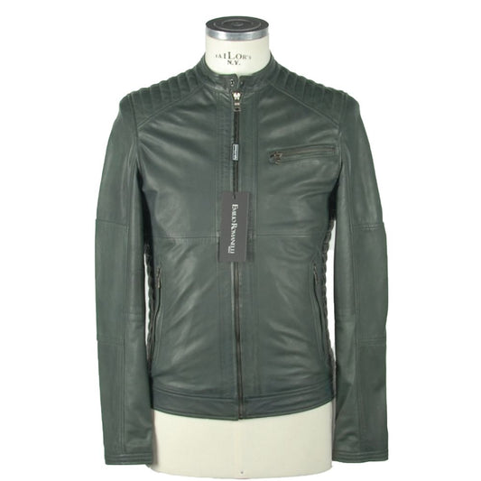 Emilio Romanelli Emerald Elegance Leather Jacket IT46 | S