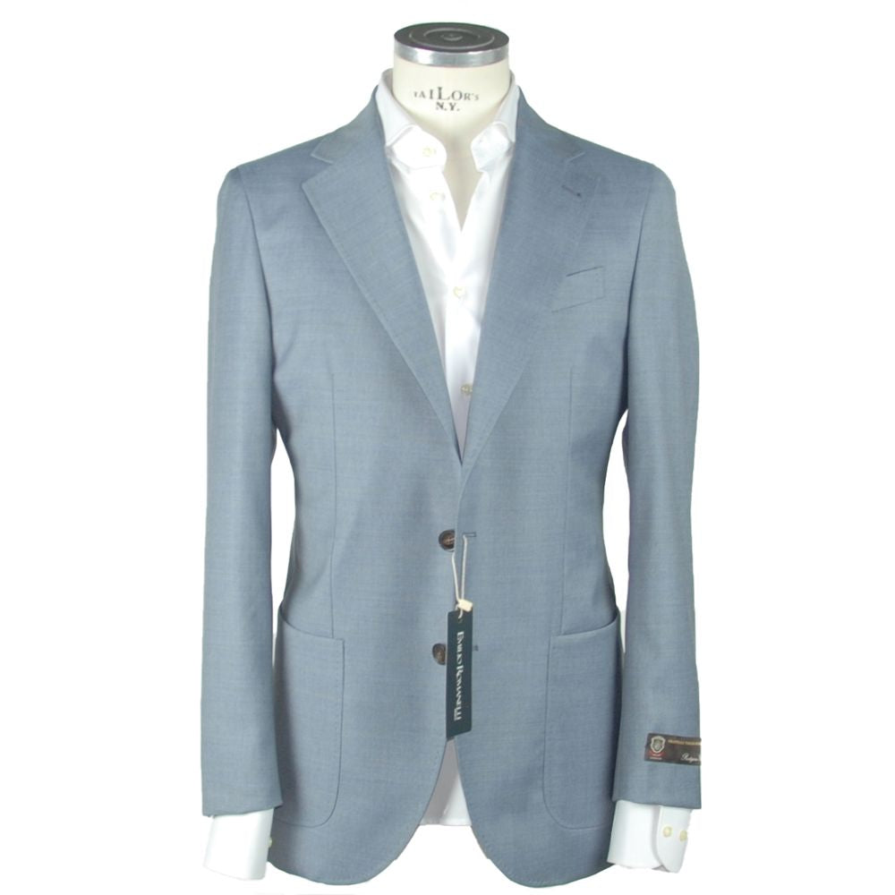 Emilio Romanelli Light Blue Wool Men Blazer IT48 | M