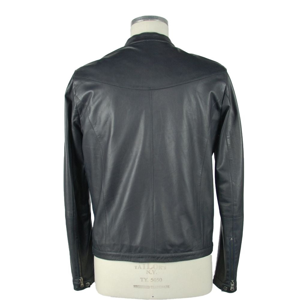 Emilio Romanelli Sapphire Elegance Leather Jacket IT58 | 3XL