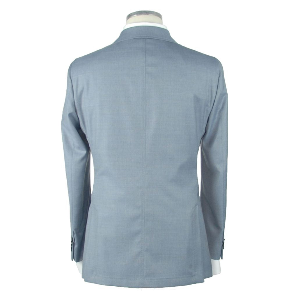 Emilio Romanelli Light Blue Wool Men Blazer IT48 | M