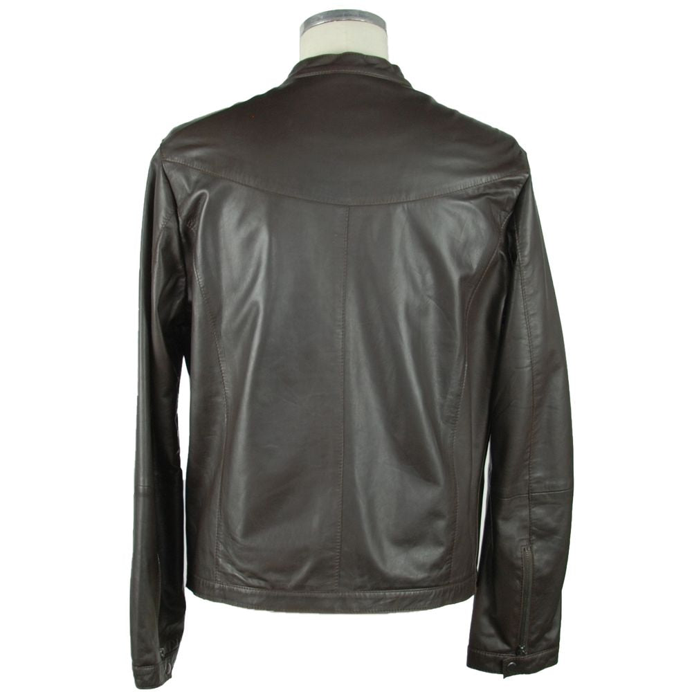 Emilio Romanelli Elegant Leather Jacket IT56 | 3XL