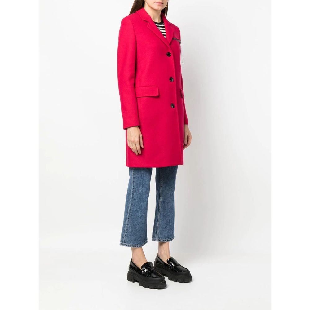 Love Moschino Chic Pink Woolen Coat with Logo Details IT42 | M