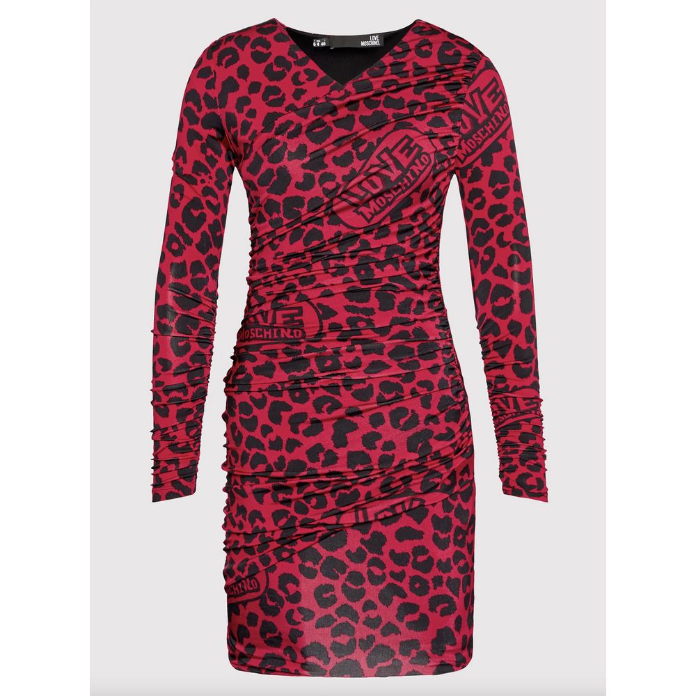 Love Moschino Chic Leopard Texture Dress in Pink and Black IT40 | S