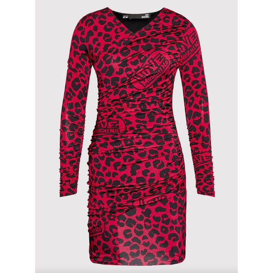 Love Moschino Chic Leopard Texture Dress in Pink and Black IT40 | S