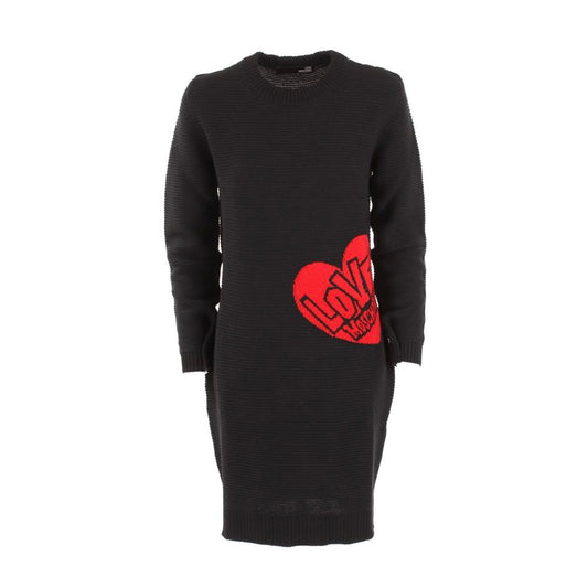 Love Moschino Chic Heart Pattern Knit Wool-Blend Dress IT44 | L