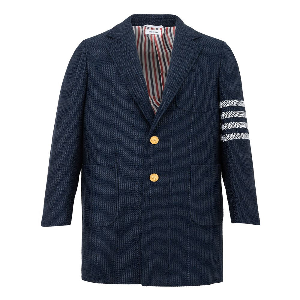 Thom Browne Elegant Acrylic Blue Jacket for Men IT48 | M