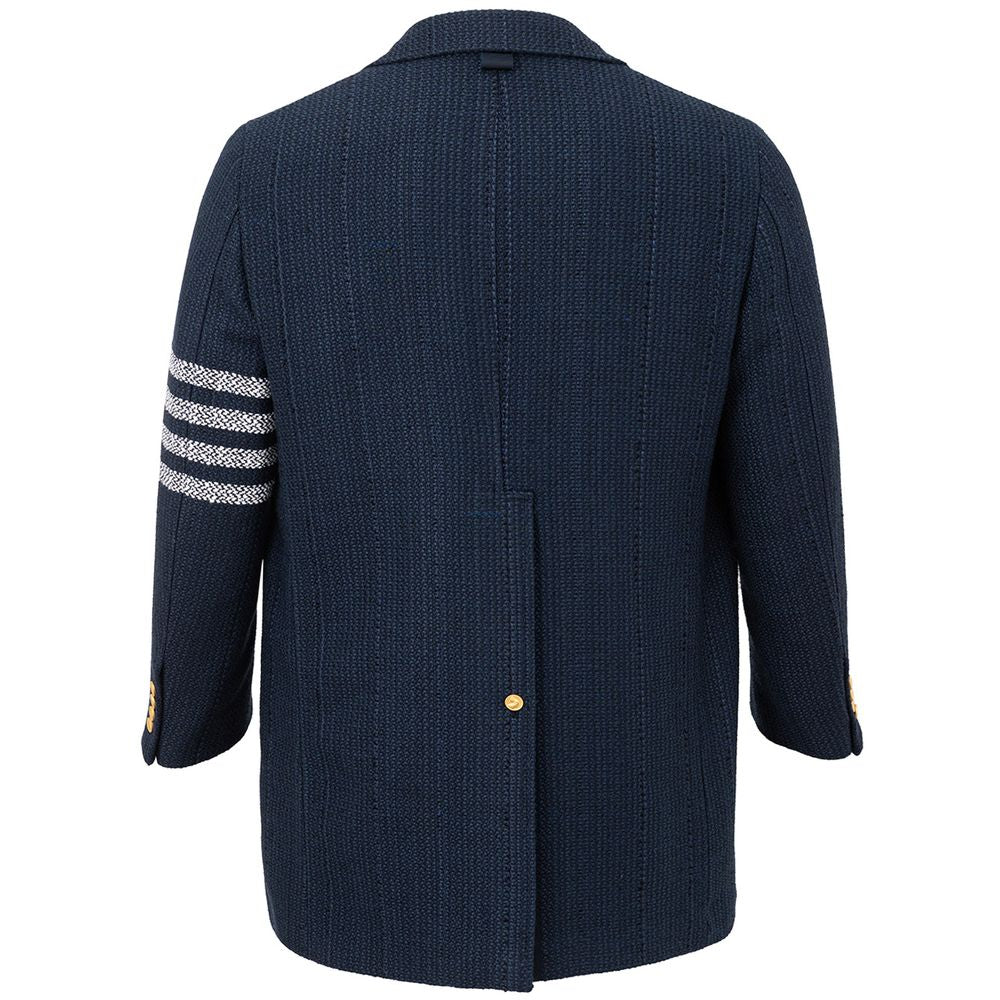 Thom Browne Elegant Acrylic Blue Jacket for Men IT48 | M