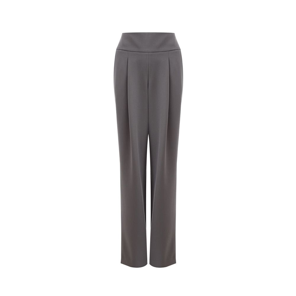 Lardini Chic Gray Wool Trousers for Sophisticated Style IT40 | S