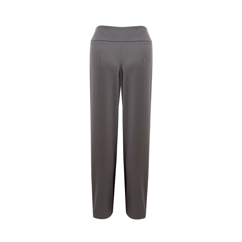 Lardini Chic Gray Wool Trousers for Sophisticated Style IT40 | S