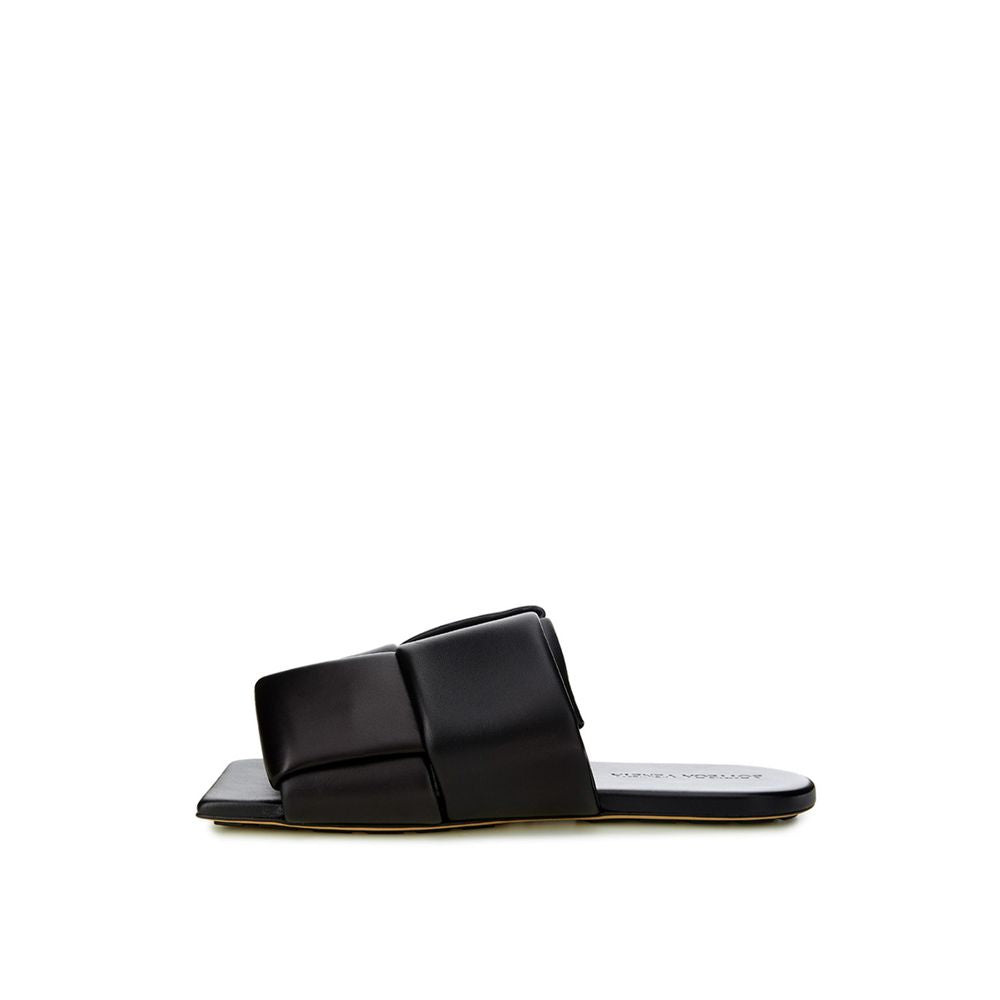 Bottega Veneta Elegant Black Leather Sandals EU37 | US7