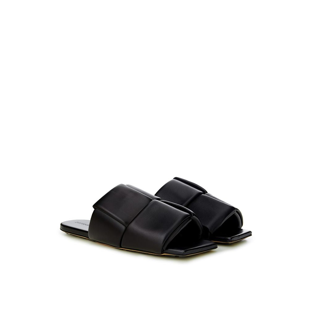 Bottega Veneta Elegant Black Leather Sandals EU37 | US7