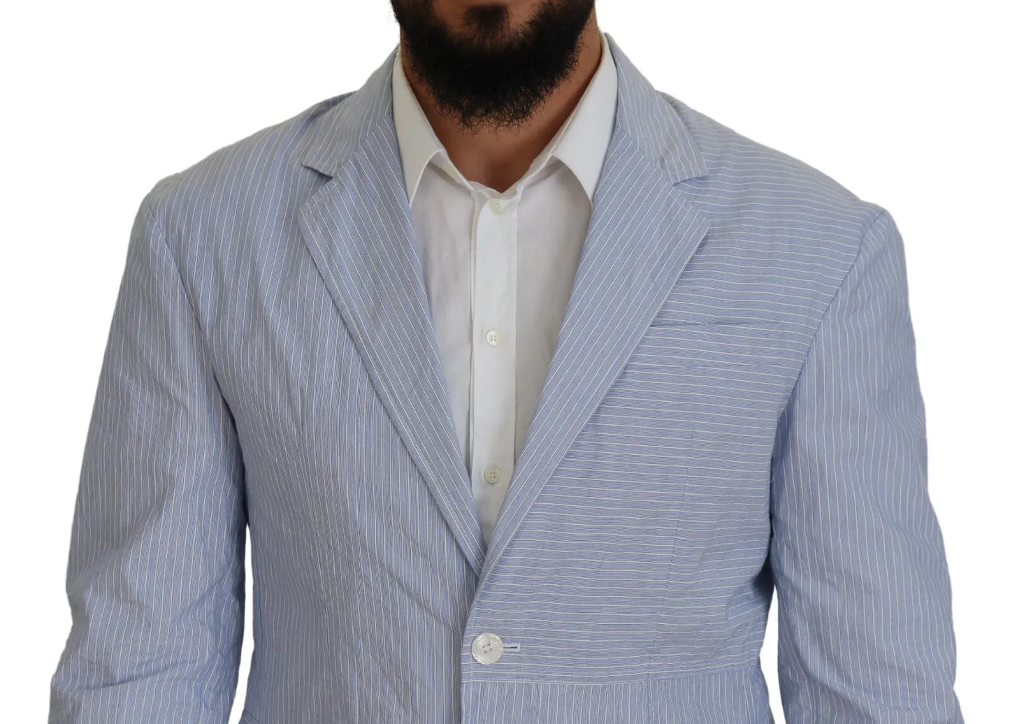 Dsquared² Blue Striped Single Breasted Formal Coat Blazer IT48 | M