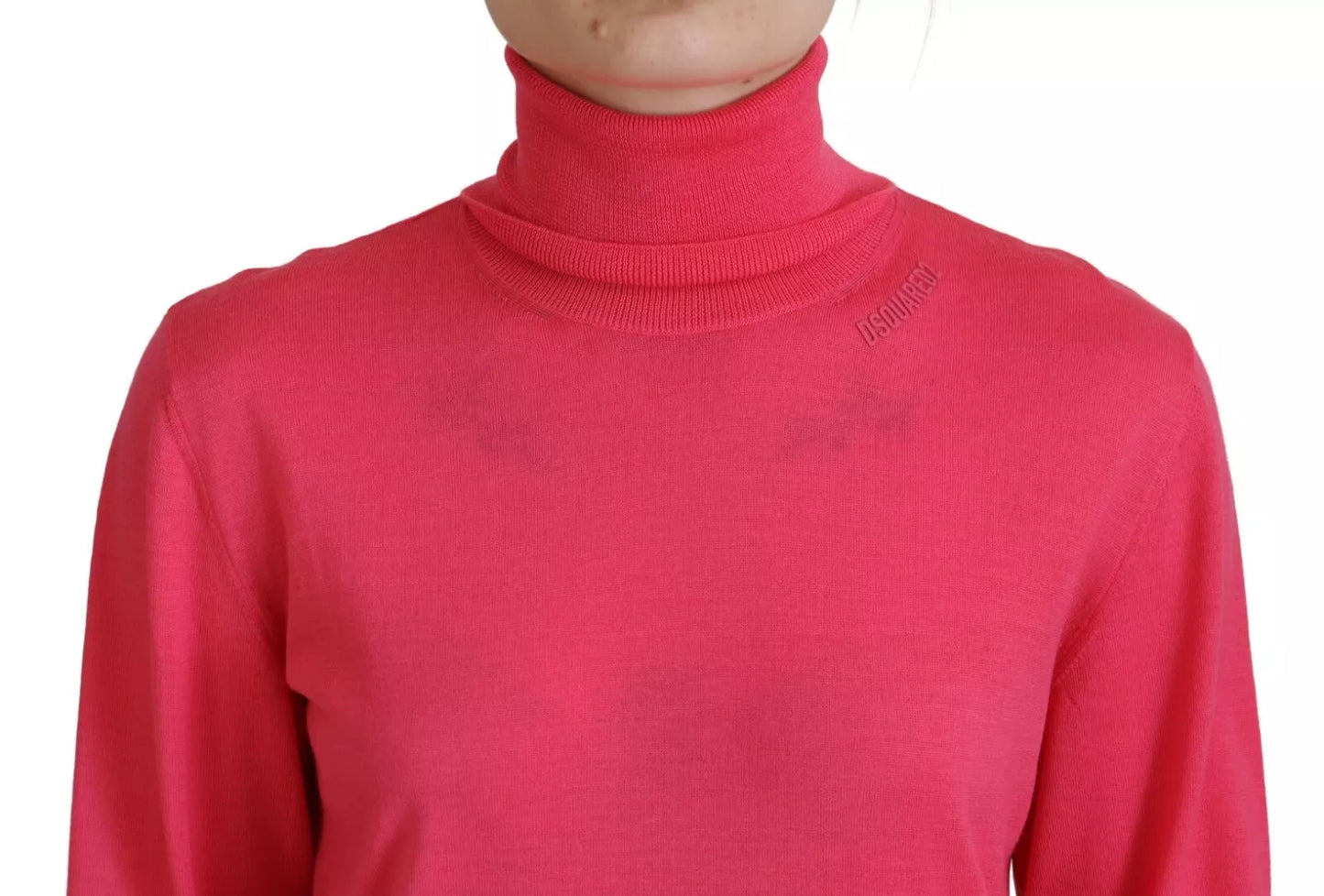 Dsquared² Pink Solid Long Sleeve Turtle Neck Casual Sweater IT38 | XS