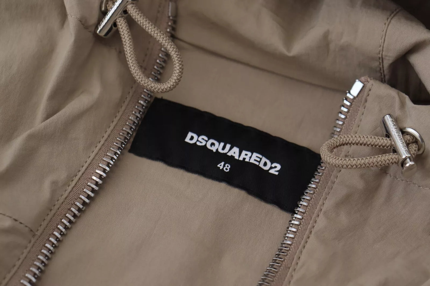 Dsquared² Brown Gray Sleeves Hooded Full Zip Jacket IT48 | M