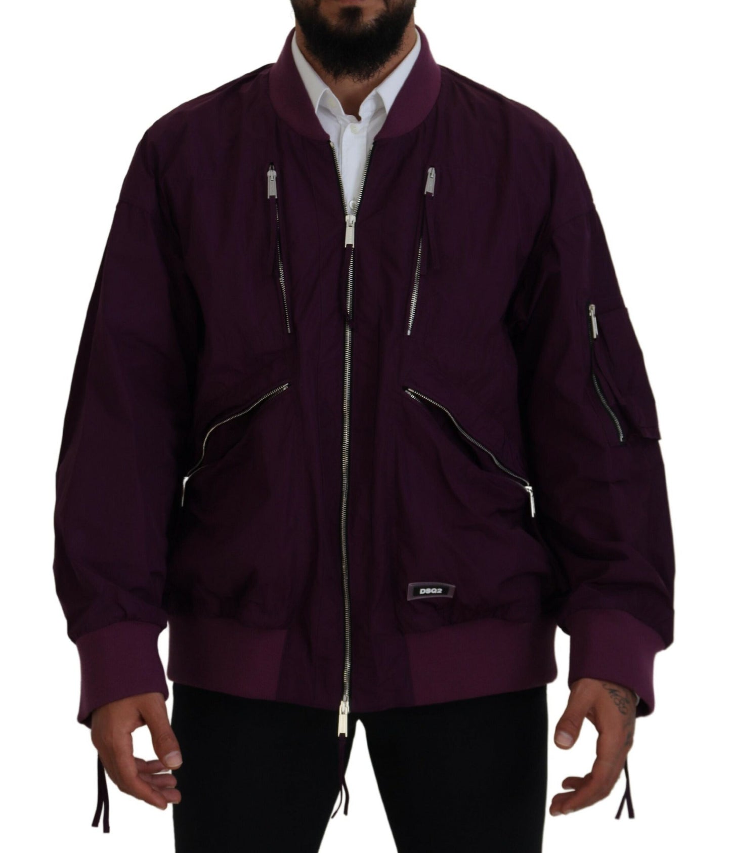 Dsquared² Purple Polyester Full Zipper Bomber Jacket IT48 | M