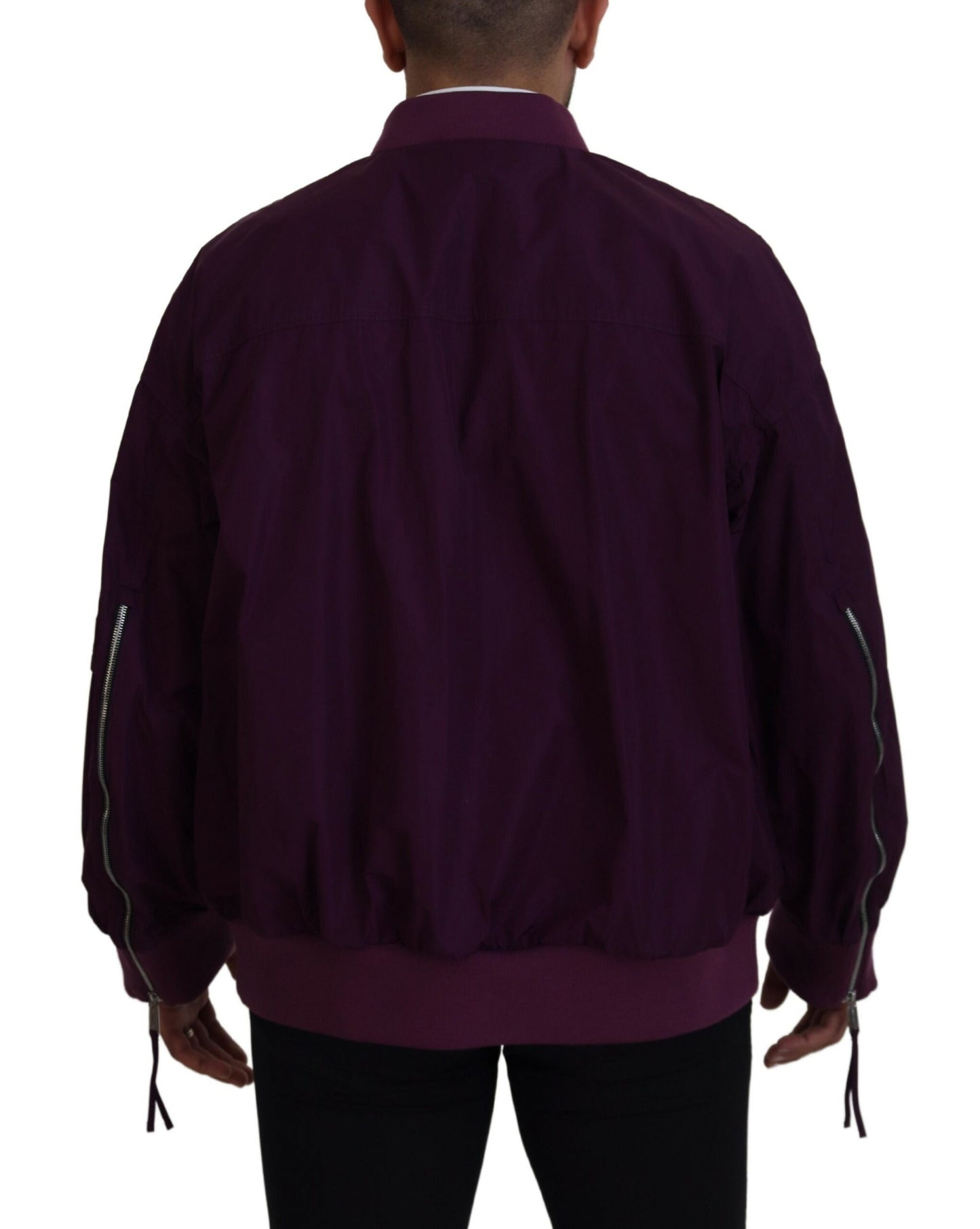 Dsquared² Purple Polyester Full Zipper Bomber Jacket IT48 | M