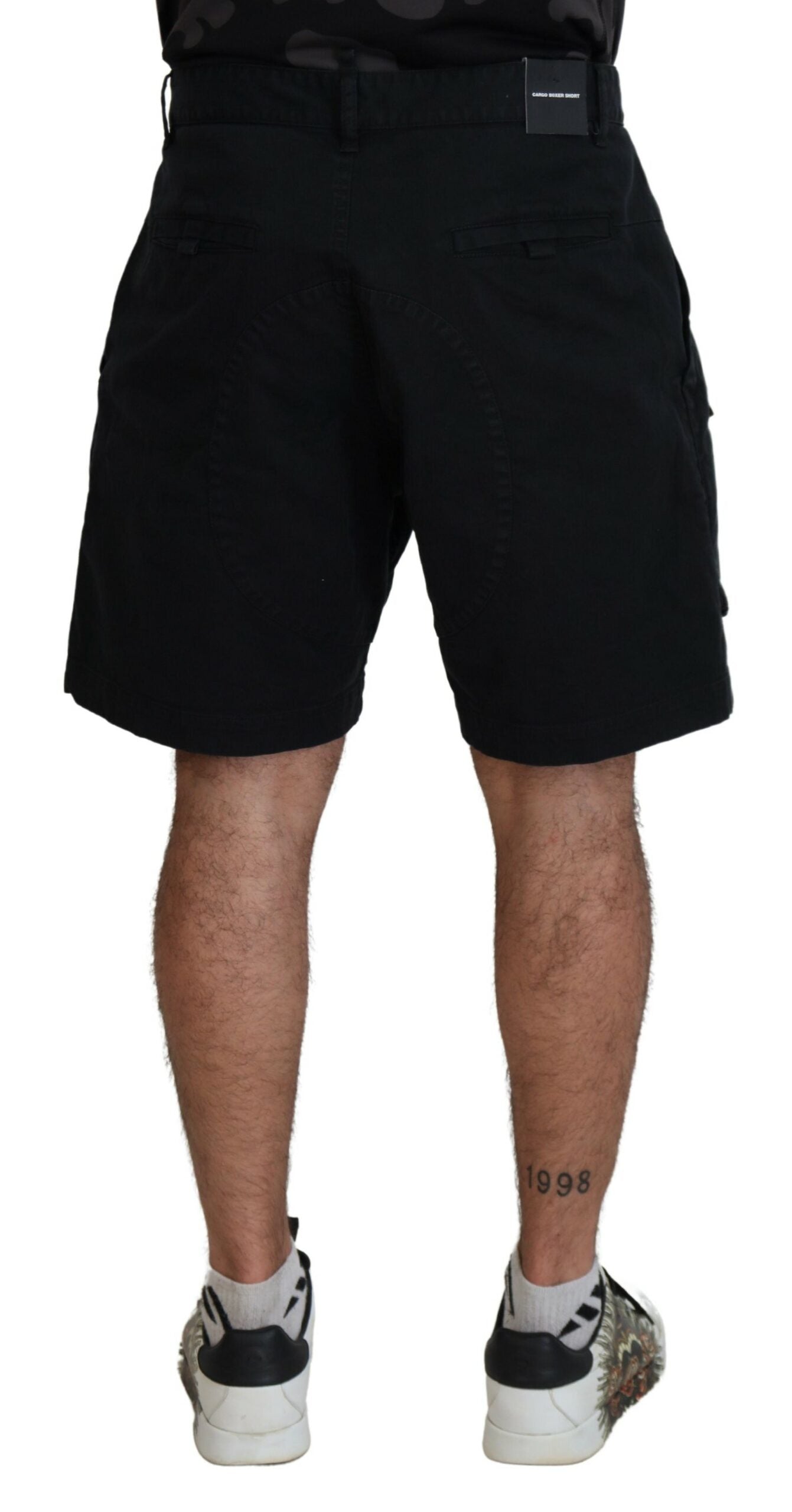 Dsquared² Black Cotton Cargo Boxer Above Knee Shorts IT48 | M