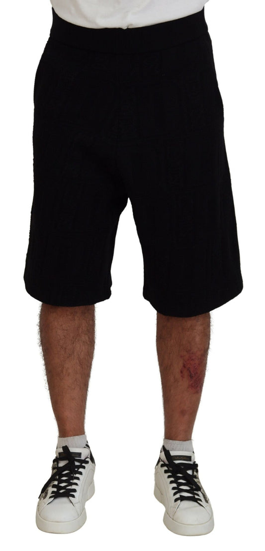 Dsquared² Black Solid Pull On Men Casual Bermuda Shorts IT48 | M