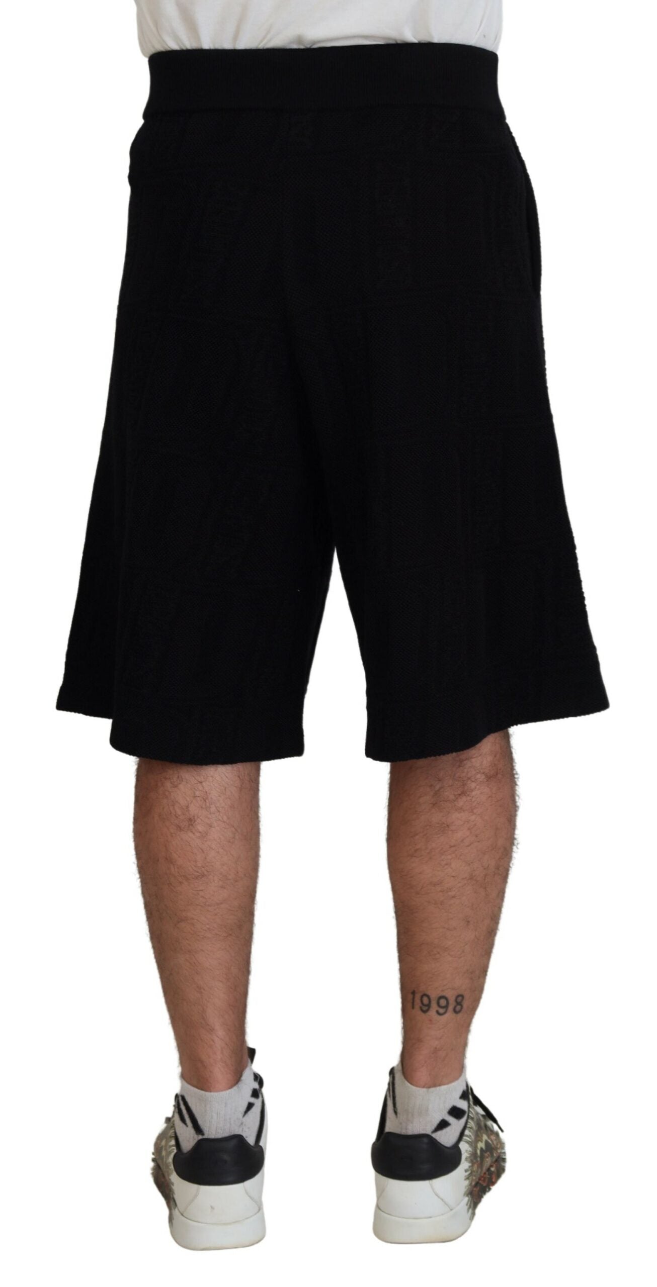 Dsquared² Black Solid Pull On Men Casual Bermuda Shorts IT48 | M