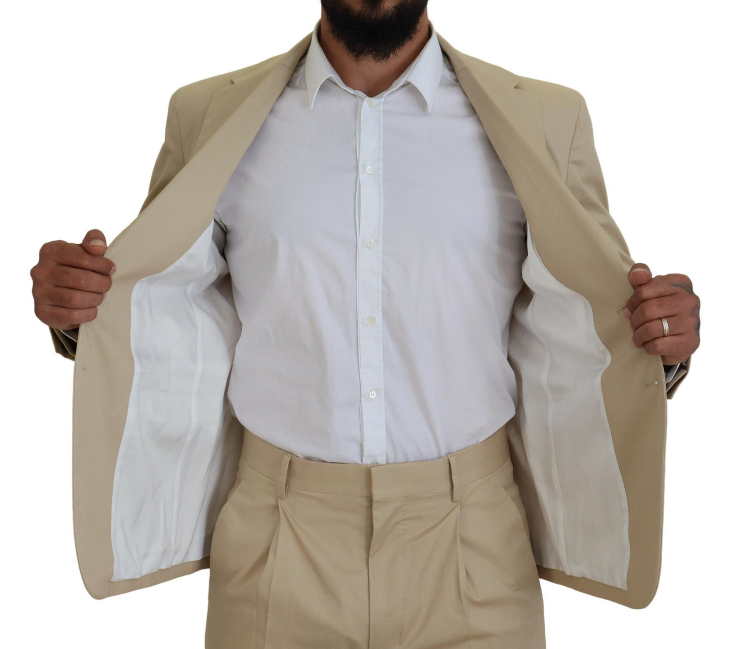 Dsquared² Beige Cotton Single Breasted 2 Piece CIPRO Suit IT48 | M