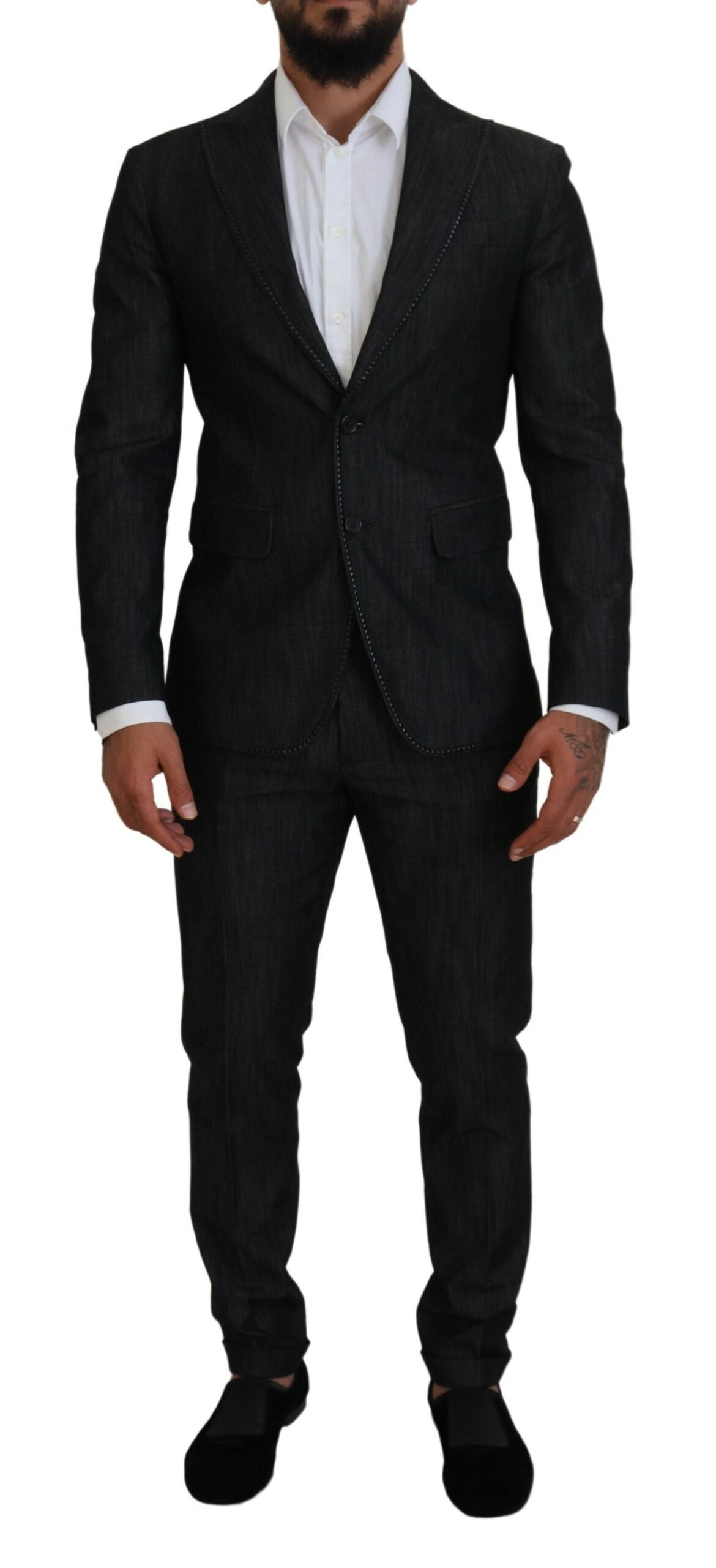 Dsquared² Black Cotton Single Breasted 2 Piece MIAMI Suit IT48 | M