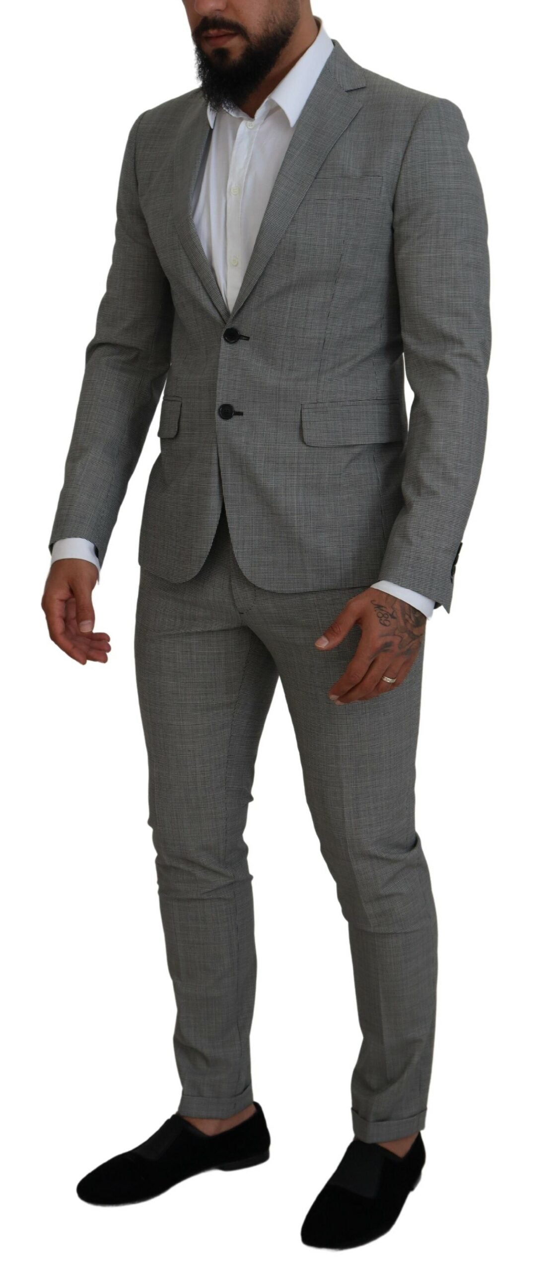 Dsquared² Gray Wool Single Breasted 2 Piece PARIS Suit IT48 | M