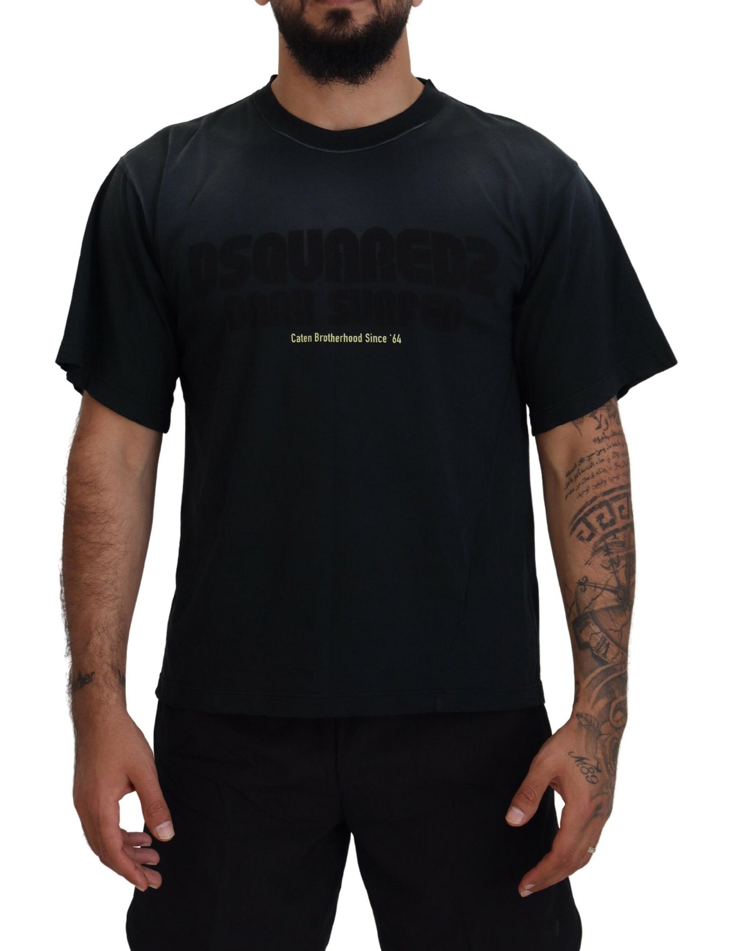 Dsquared² Black Cotton Short Sleeves Crewneck T-shirt IT48 | M