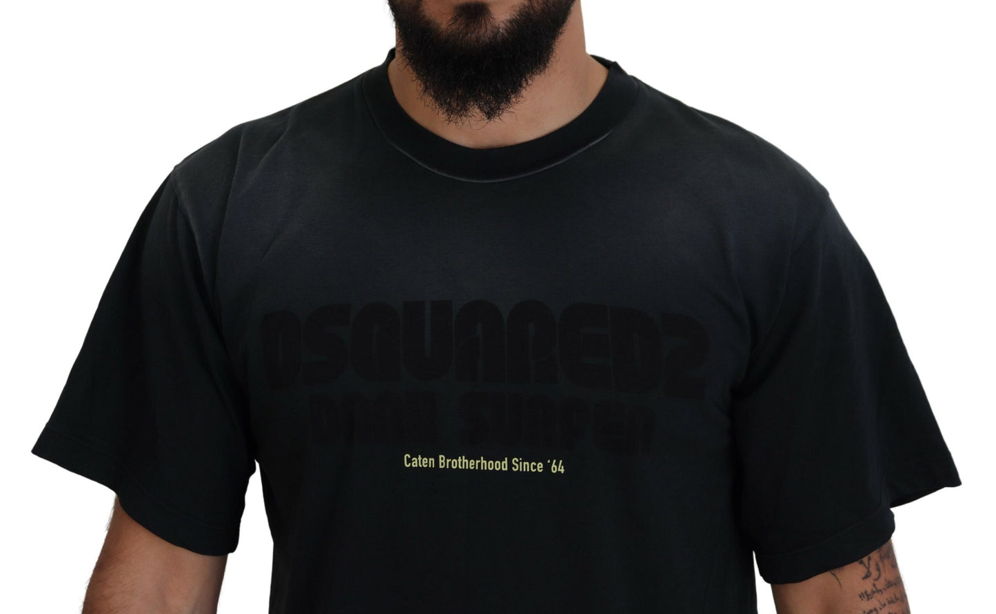 Dsquared² Black Cotton Short Sleeves Crewneck T-shirt IT48 | M