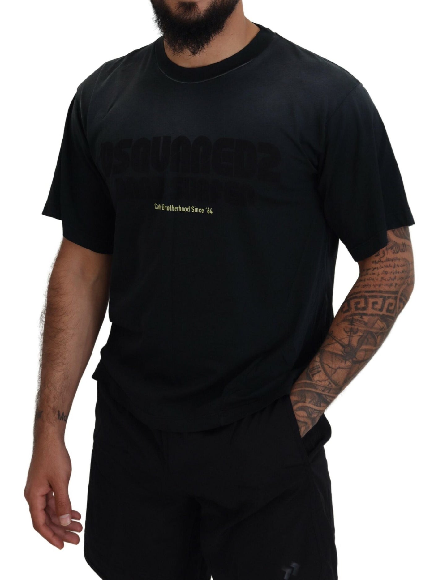 Dsquared² Black Cotton Short Sleeves Crewneck T-shirt IT48 | M