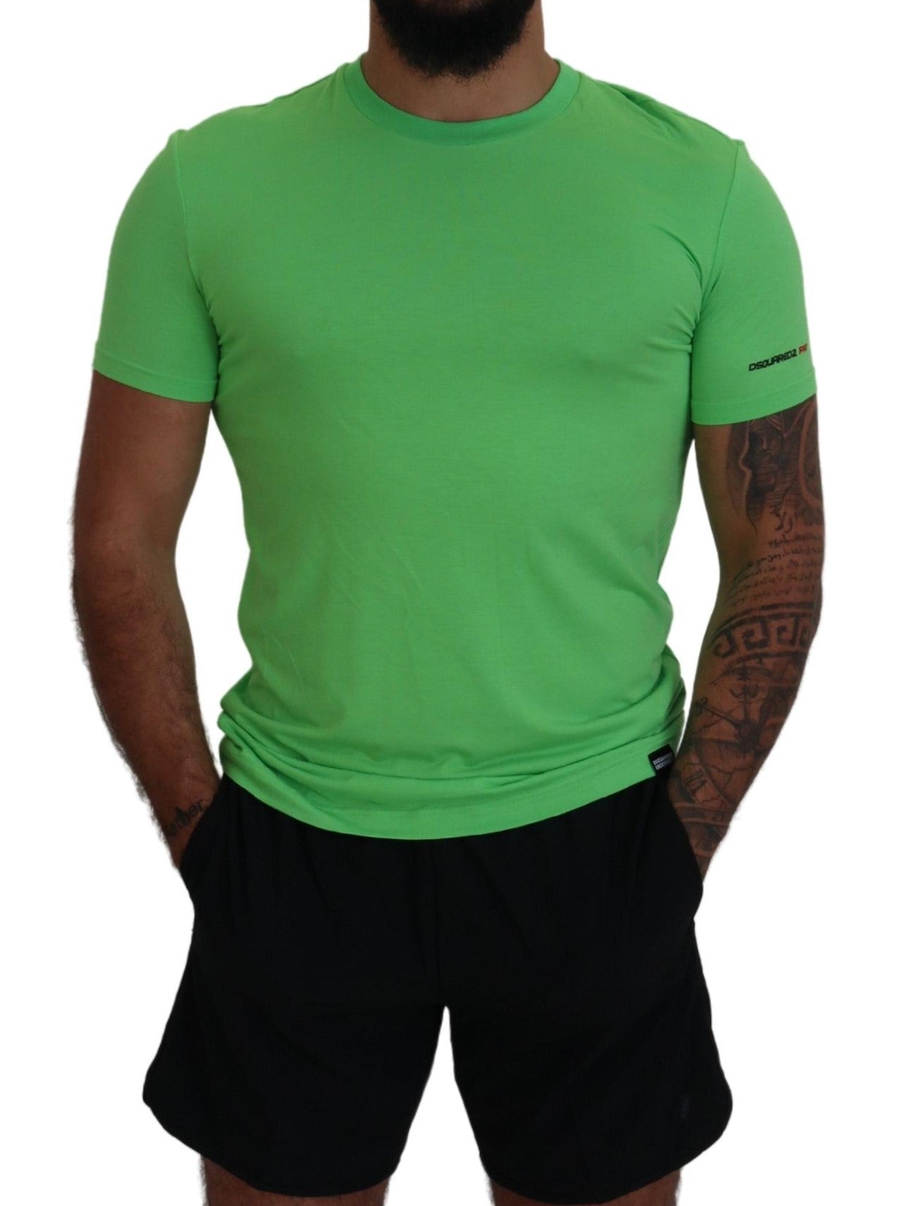 Dsquared² Green Modal Short Sleeves Crewneck T-shirt IT48 | M