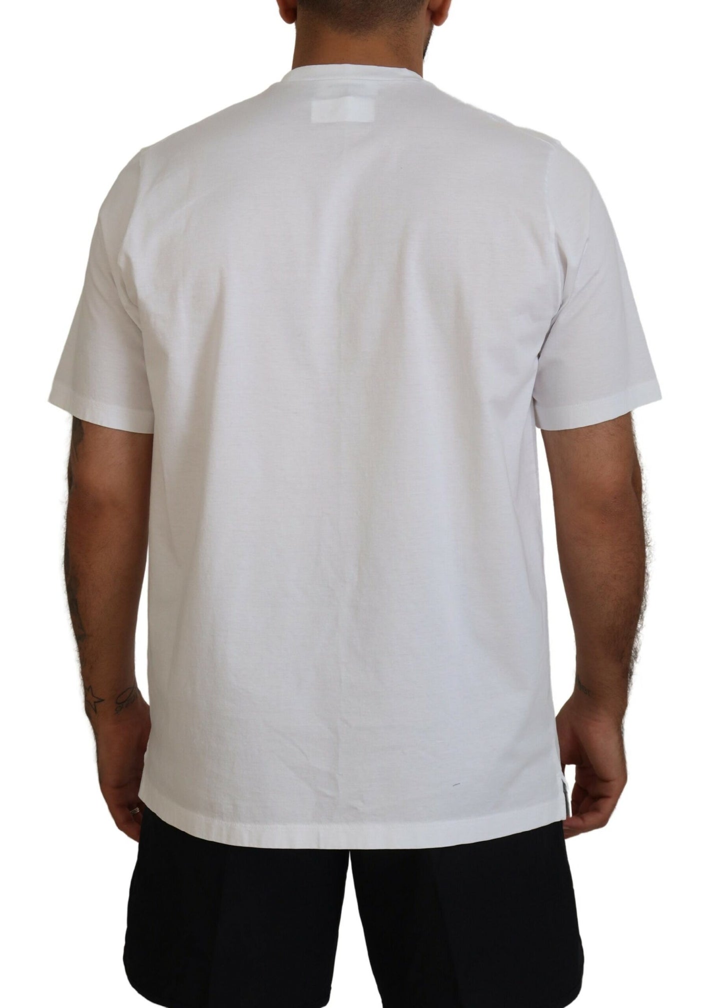 Dsquared² White Cotton Short Sleeves Crewneck T-shirt IT48 | M